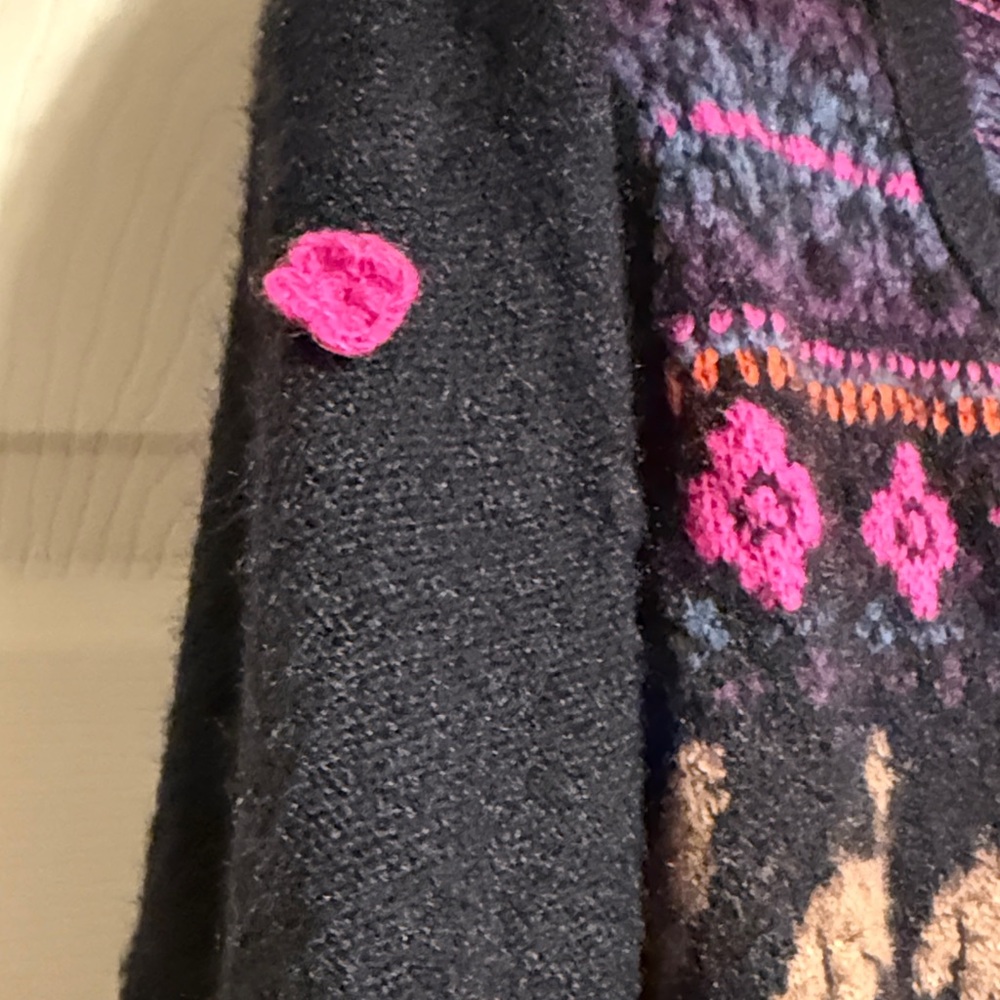 Free People Black Patterned Wolf Pack Sweater - Picture 4 of 6